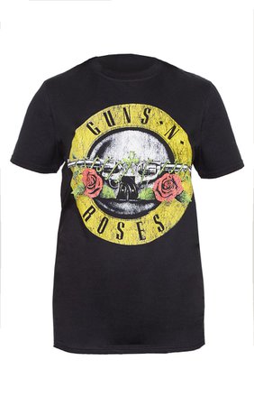 Guns n Roses Black Slogan T Shirt - Tops - PrettylittleThing | PrettyLittleThing
