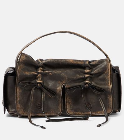 Atroska Medium Leather Shoulder Bag in Brown - Acne Studios | Mytheresa