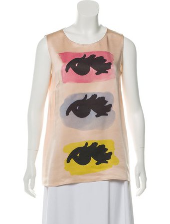 Moschino Cheap and Chic Printed Sleeveless Blouse - Clothing - WMO26319 | The RealReal
