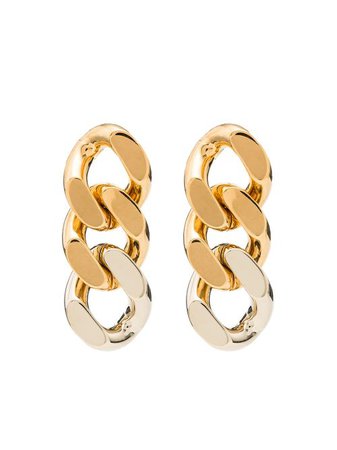 Shop Saint Laurent triple-link drop earrings with Express Delivery - FARFETCH