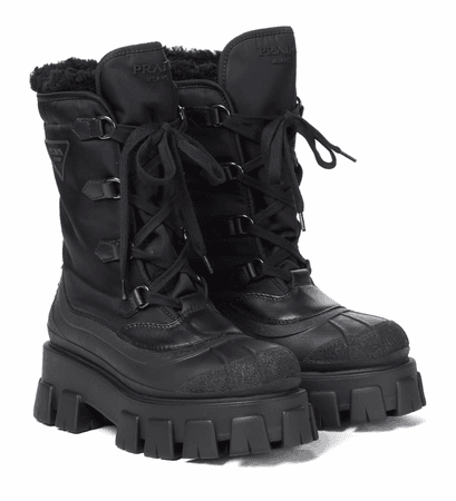 Prada Monolith Snow Boots Black