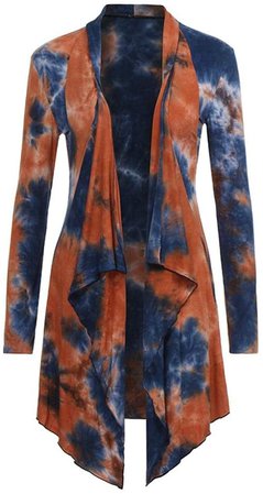 Kimono Irregular Hem Cardigan for Women Long Sleeve Blouse Loose Blue at Amazon Women’s Clothing store