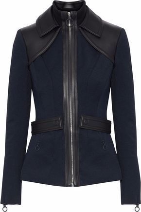 Leather-paneled twill jacket | VERSACE | Sale up to 70% off | THE OUTNET