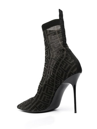 Shop black Balmain Skye monogram ankle boots with Express Delivery - Farfetch