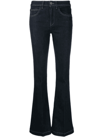 L'autre Chose Flared Low-rise Jeans In U799 Dark Blue | ModeSens