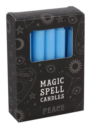 Pack of 12 Light Blue Peace Spell Candles | Attitude Clothing