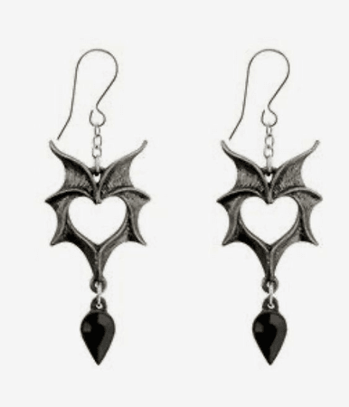 heart bat earrings