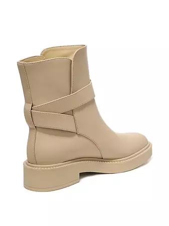 Shop Vince Kaelyn Water-Resistant Leather Buckle Boots | Saks Fifth Avenue