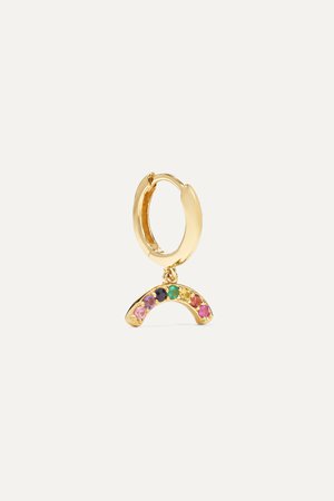 Gold Rainbow 18-karat gold sapphire hoop earring | Andrea Fohrman | NET-A-PORTER