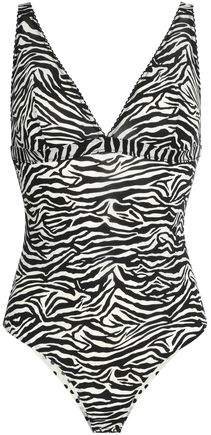 Zebra-print Stretch-knit Swimsuit