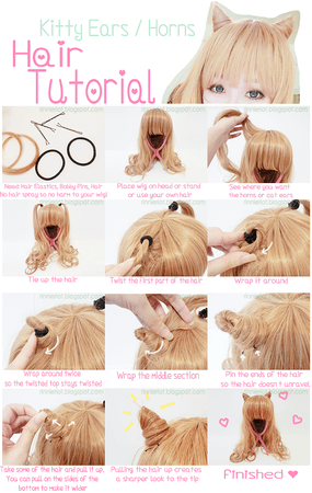 RinnieRiot: Hair Kitty Ears / Hair Horns Tutorial