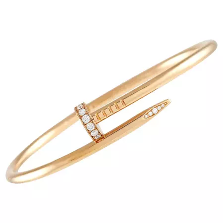 Cartier Juste un Clou 18K Rose Gold Diamond Bracelet For Sale at 1stDibs