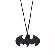 DC Comics Silicone Teething Pendant Necklace, Batman Onyx, Fashionable and functional; Pendant hangs on a satin cording By Bumkins From USA - Walmart.com