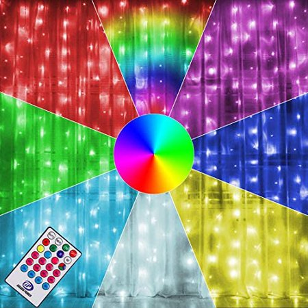 Amazon.com: Twinkle Star 300 LED Window Curtain Lights, Christmas Rainbow RGB Color Changing 64 Functional Backdrop Light with Remote, Colorful Icicle String Light for Wedding, Party, Outdoor Indoor Decor: Home Improvement