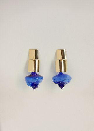 Metallic pendants crystal earrings - Women | Mango USA