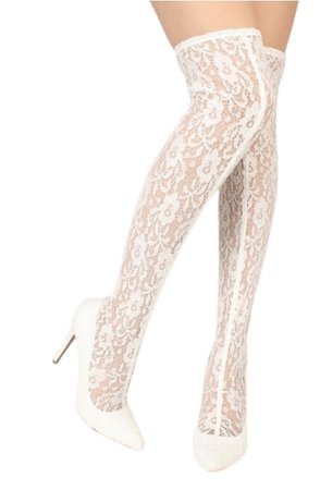 White Floral Lace Boot
