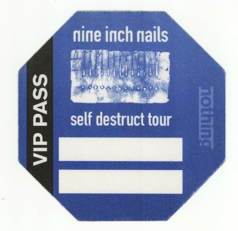 Nine Inch Nails 1994 Self Destruct Tour Blue VIP Backstage Pass! NIN | eBay