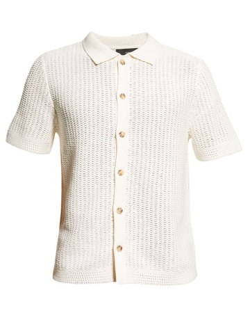 Vince Men's Crochet Button-Down Shirt | Neiman Marcus