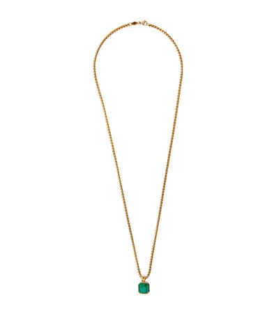 Nialaya Jewelry Gold-Plated Malachite Pendant Necklace | Harrods AU