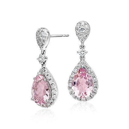 ~Pink Diamond Drop Earrings~