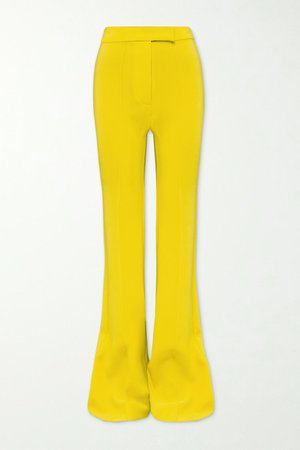 Rene Crepe Flared Pants - Yellow