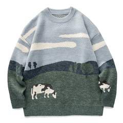 Aelfric Eden Vintage Prairie Cow Pattern Sweater – Aelfric eden