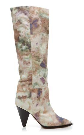 Ririo Printed Canvas Knee Boots By Isabel Marant | Moda Operandi