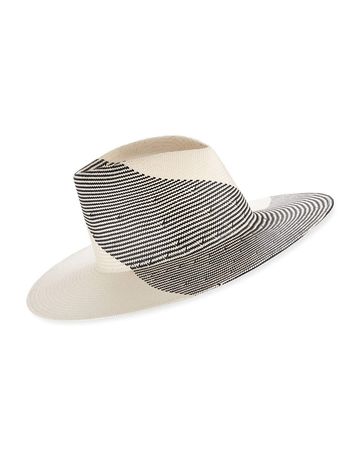 Eugenia Kim Harlowe Two-Tone Graphic Fedora Hat | Neiman Marcus