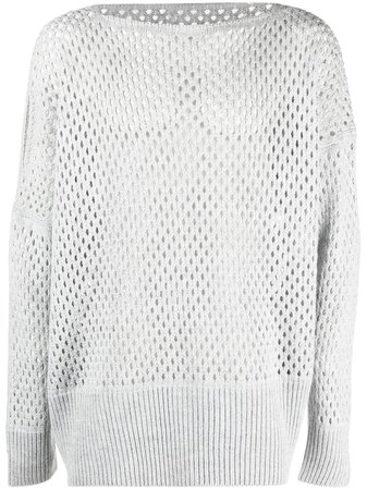 Sulvam drop-shoulder mesh-knit Jumper - Farfetch