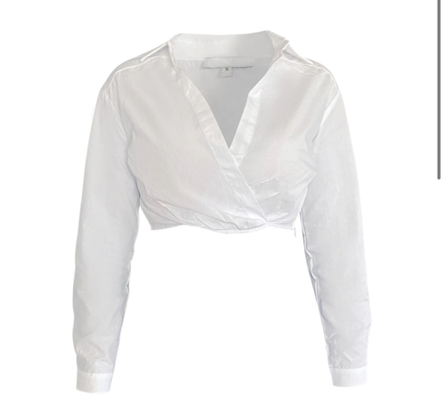crop white blouse