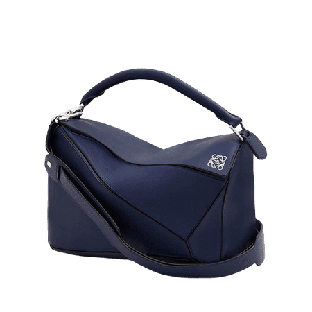 Loewe - Blue Small Puzzle Leather Bag Marine