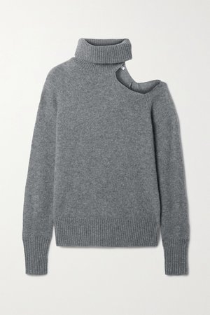 Gray Phoebe cutout cashmere turtleneck sweater | Skin | NET-A-PORTER