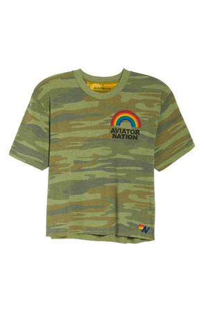 Aviator Nation Rainbow Camouflage Boyfriend T-shirt | ModeSens