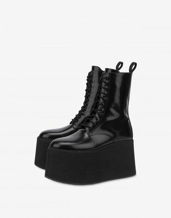 Combat boots with platform wedge - Shoes - Women - Moschino | Moschino