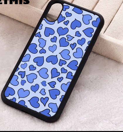blue heart phones case