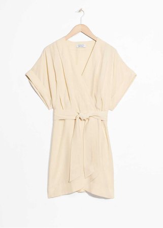 Belted Wrap Mini Dress - Beige - Mini dresses - & Other Stories DK