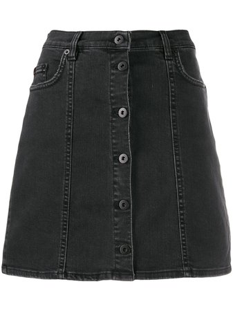 Black Mcq Alexander Mcqueen Short A-Line Denim Skirt | Farfetch.com