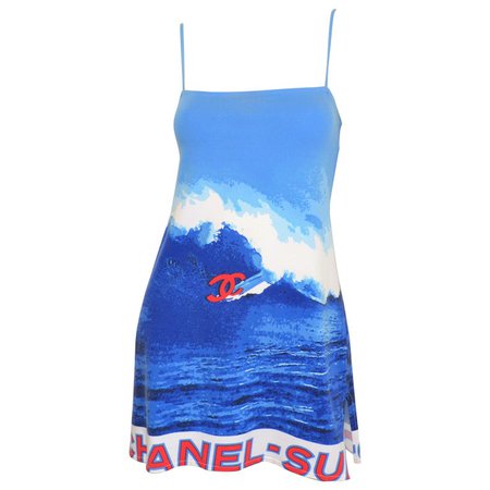 Chanel 2002 Summer Collection Surf Print Dress at 1stdibs