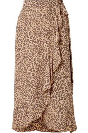 Faithfull The Brand | Celeste ruffled leopard-print crepe wrap skirt | NET-A-PORTER.COM