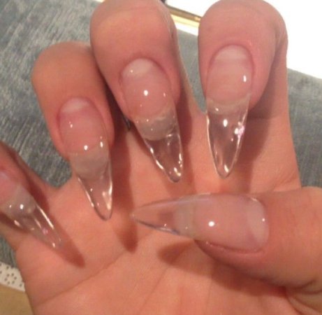 pink clear nails