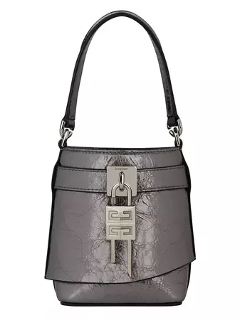Shop Givenchy Micro Shark Lock Bucket Bag In Laminated Leather | Saks Fifth Avenue