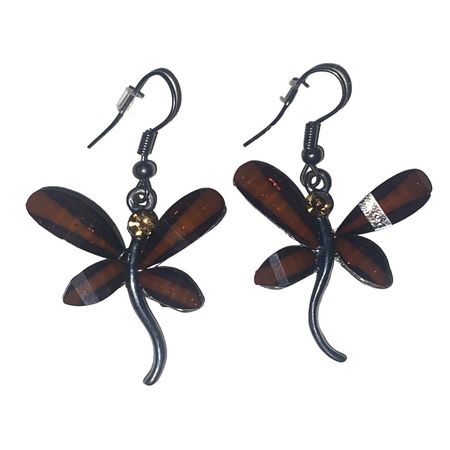 vintage dragonfly earrings 💌 prettiest red/orange... - Depop