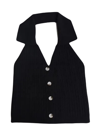 black sweater halter vest