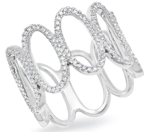 WHITE GOLD DIAMOND OVAL BAND RING