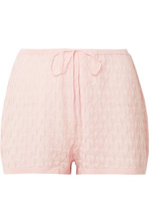 Skin | Madison Shortie pointelle-knit wool-blend pajama shorts | NET-A-PORTER.COM