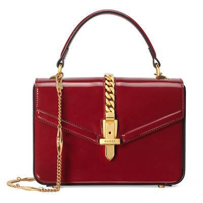 Red Patent Leather Sylvie 1969 Mini Top Handle Bag | GUCCI® US