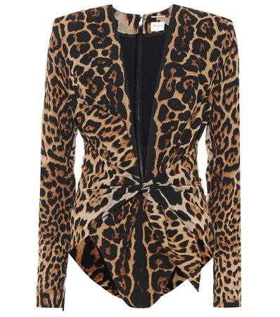 Leopard Silk Bodysuit - Saint Laurent | mytheresa