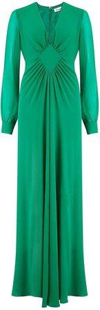 Long Jessie Dress Emerald Georgtte