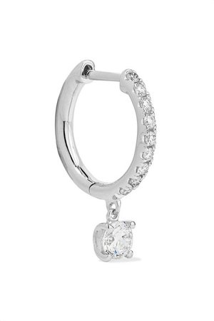 Anita Ko | 18-karat white gold diamond hoop earring | NET-A-PORTER.COM