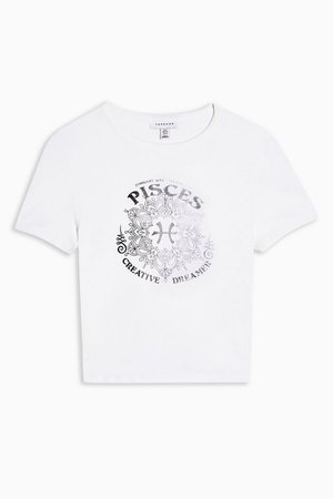 Horoscope Pisces T-Shirt | Topshop white